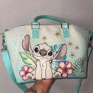 Disney Stitch Floral Women's Bag - mint and White